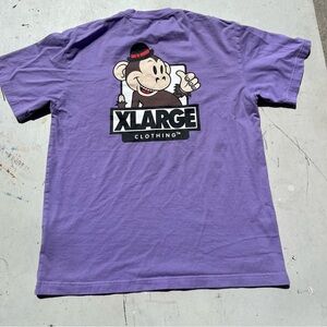 Men's XLarge T-Shirt Purple Spell-Out M Streetwear Japan Art Cartoon HOLE
